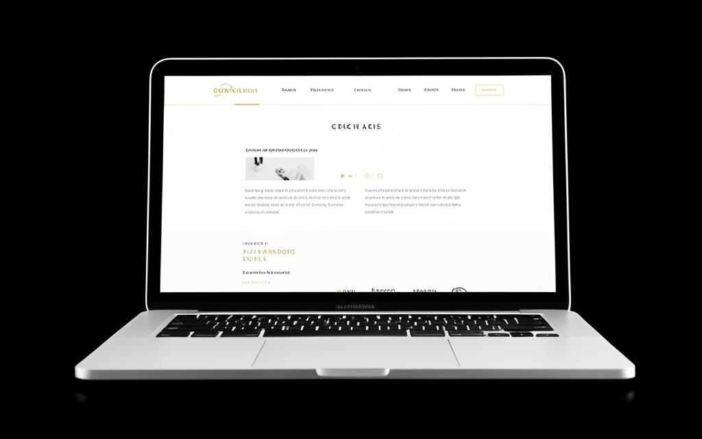 Portátil mostrando una web de negocio moderna